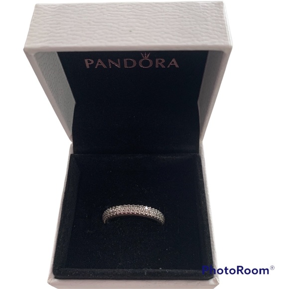 Authentic Pandora Silver Sparkly Ring 